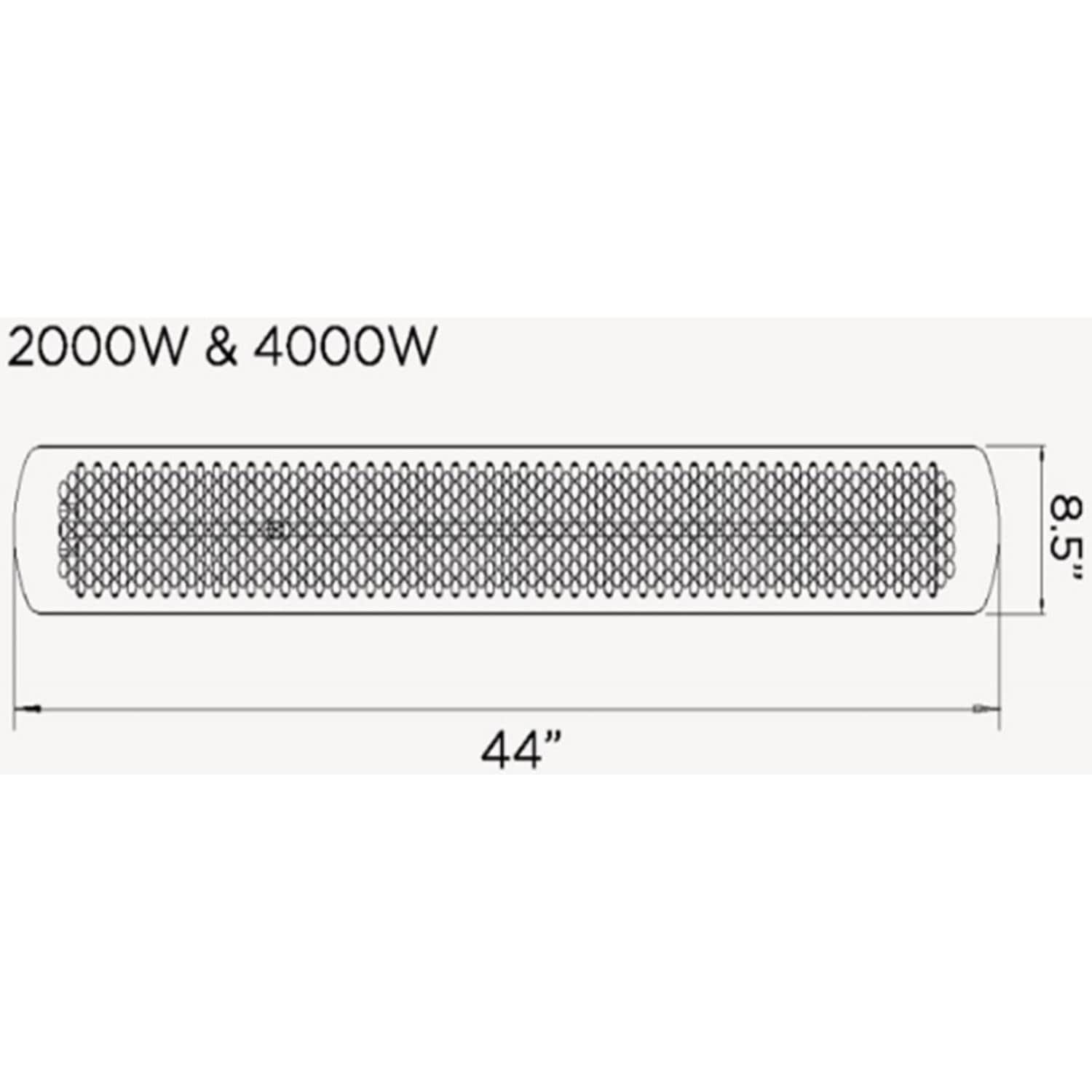 Bromic Heating Tungsten Smart-Heat 44-Inch 4000W Dual Element 208V Electric Infrared Patio Heater - White