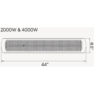 Bromic Heating Tungsten Smart-Heat 44-Inch 4000W Dual Element 208V Electric Infrared Patio Heater - White