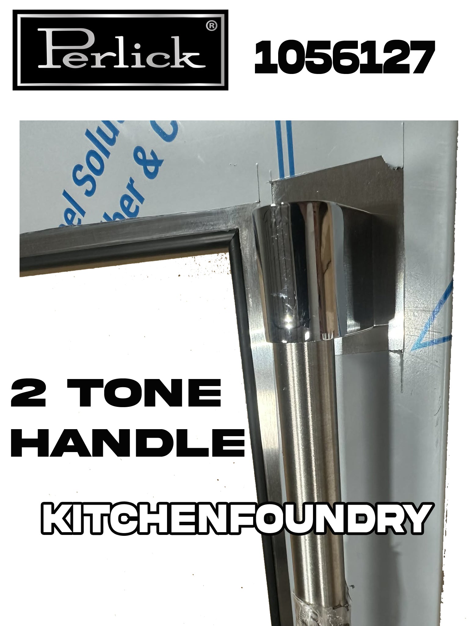 Perlick Two-Tone Handle Overlay, Glass, Reversible, No Lock 1056127