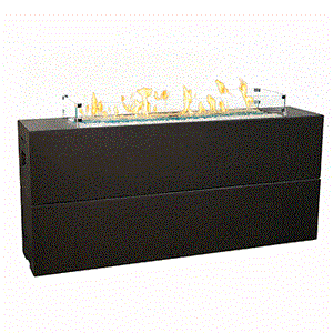 American Fyre Designs Natural Gas Tall Milan Linear Firetable in Light Basalt