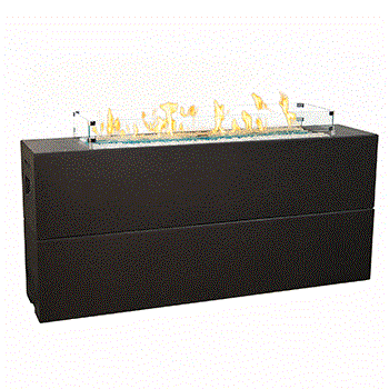 American Fyre Designs Natural Gas Tall Milan Linear Firetable in Light Basalt
