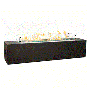 American Fyre Designs Propane Low Milan Linear Firetable in Dark Basalt