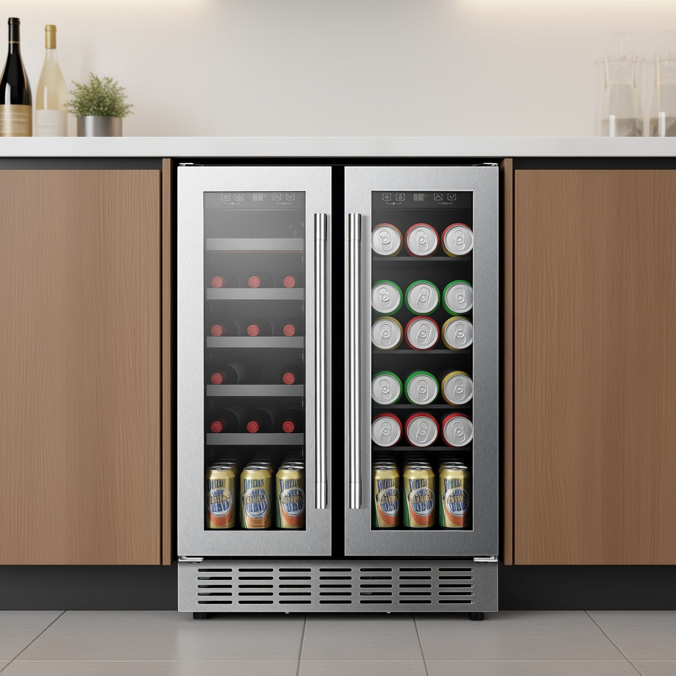 Induction Hardware 24" Dual Zone Undercounter Wine and Beverage Center, Stainless Steel, view 4