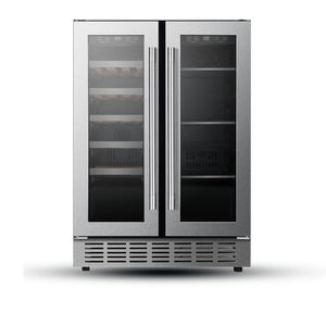 Induction Hardware 24" Dual Zone Undercounter Wine and Beverage Center, Stainless Steel