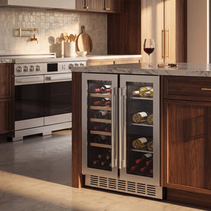 Induction Hardware 24" Dual Zone Undercounter Wine and Beverage Center, Stainless Steel, view 3