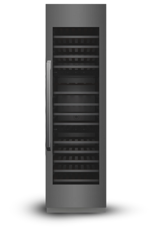 Induction Hardware 24" Three Zone Built-In Wine Column, 100 Bottles, Black Stainless Steel