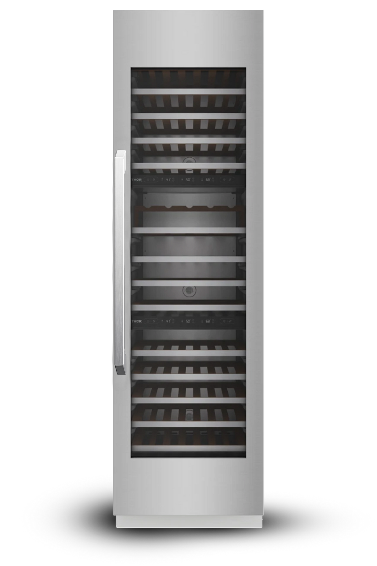 Induction Hardware 24" Three Zone Built-In Wine Column, 100 Bottles, Stainless Steel