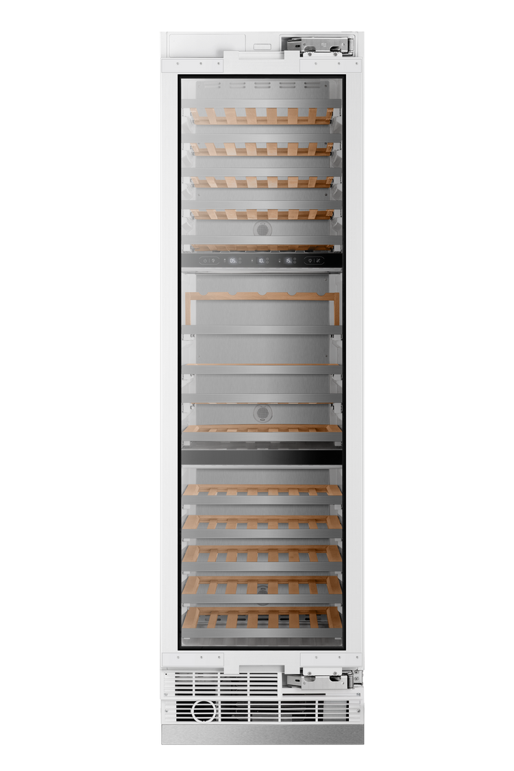 Induction Hardware 24" Three Zone Built-In Wine Column, 100 Bottles, Panel Ready
