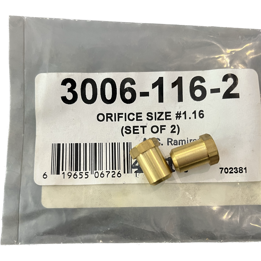 American Outdoor Grill AOG Orifice SIZE #1.16 Set of 2 Orifices