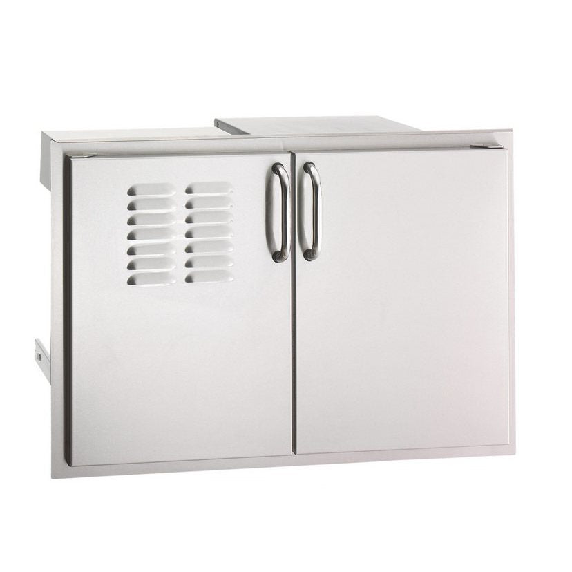 Fire Magic Double Access Doors with Dual Drawers and Tank/Trash Tray, Louvered Door