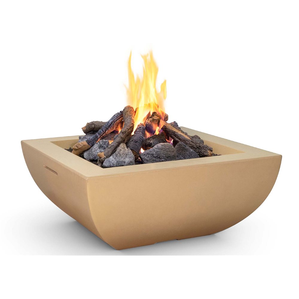 American Fyre Designs Natural Gas 36 Bordeaux Square Fire Bowl in Cafe Blanco 430-CB-11-M6NC