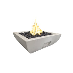 American Fyre Designs Natural Gas 36 Bordeaux Square Fire Bowl in Light Basalt