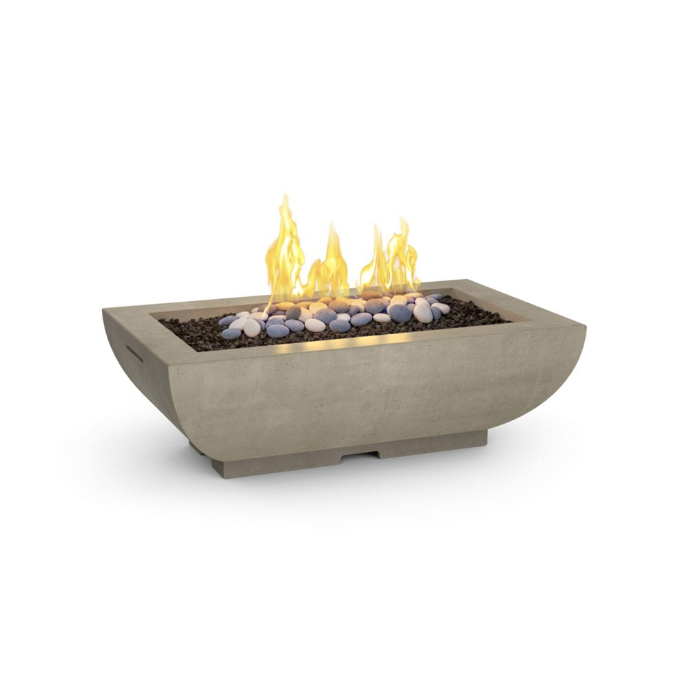 American Fyre Designs Natural Gas Bordeaux Rectangle Fire Bowl in Smoke 435-SM-11-M4NC