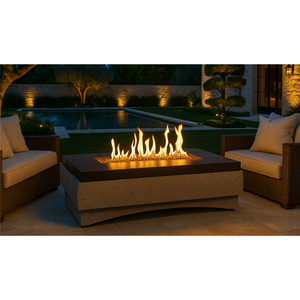 American Fyre Designs River Rectangle Firetable NG Natural Gas view 3