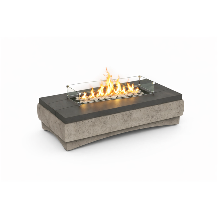 American Fyre Designs River Rectangle Firetable NG Natural Gas view 2