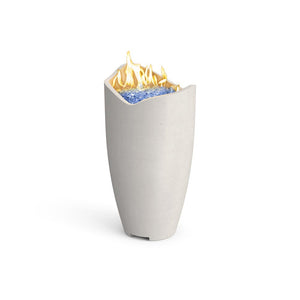 American Fyre Designs Wave Propane Fire Urn with Access Door White Aspen