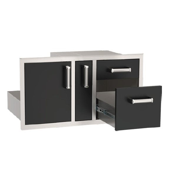 Fire Magic Echelon Black Door/Drawer Combo with Platter Storage