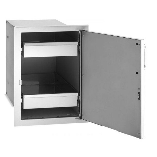 Fire Magic Premium Left Hinge Flush Single Door with Dual Drawers