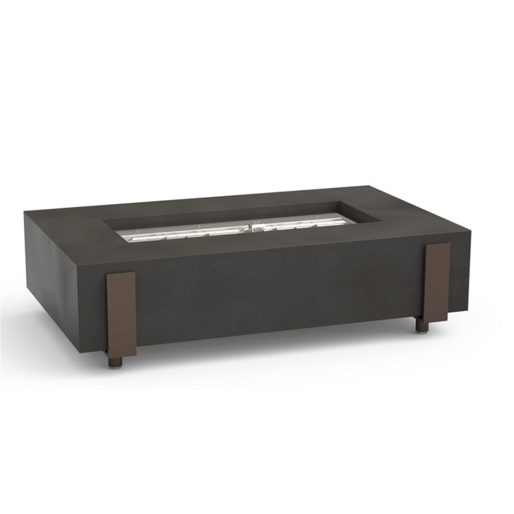 American Fyre Designs Natural Gas Iron Saddle Firetable in Black Lava
