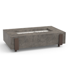 American Fyre Designs Propane Iron Saddle Firetable in Dark Basalt