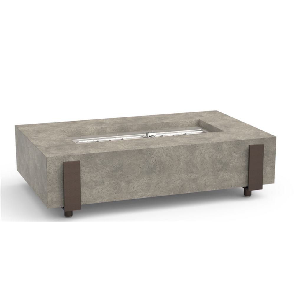 American Fyre Designs Natural Gas Iron Saddle Firetable in Light Basalt