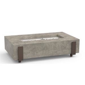 American Fyre Designs Natural Gas Iron Saddle Firetable in Light Basalt