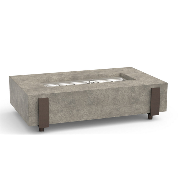 American Fyre Designs Propane Iron Saddle Firetable in Light Basalt