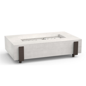 American Fyre Designs Natural Gas Iron Saddle Firetable in White Aspen