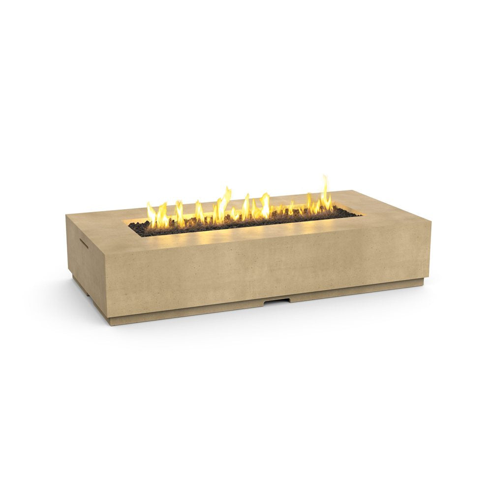 American Fyre Designs Propane Legend Long Firetable in Travertine