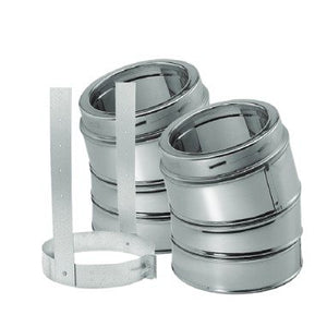 Duravent 8 inch DuraTech 15 Degree Elbow Kit, Stainless Steel Elbows