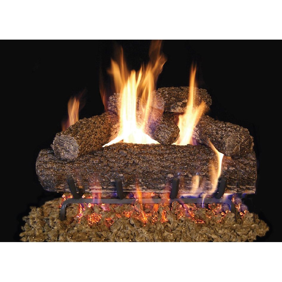 Real Fyre 30" Natural Gas Fyreside Complete Log and Burner Set Live Oak