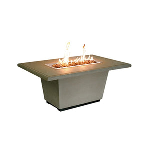 American Fyre Designs Propane Cosmopolitan Rectangle Firetable in Cafe Blanco