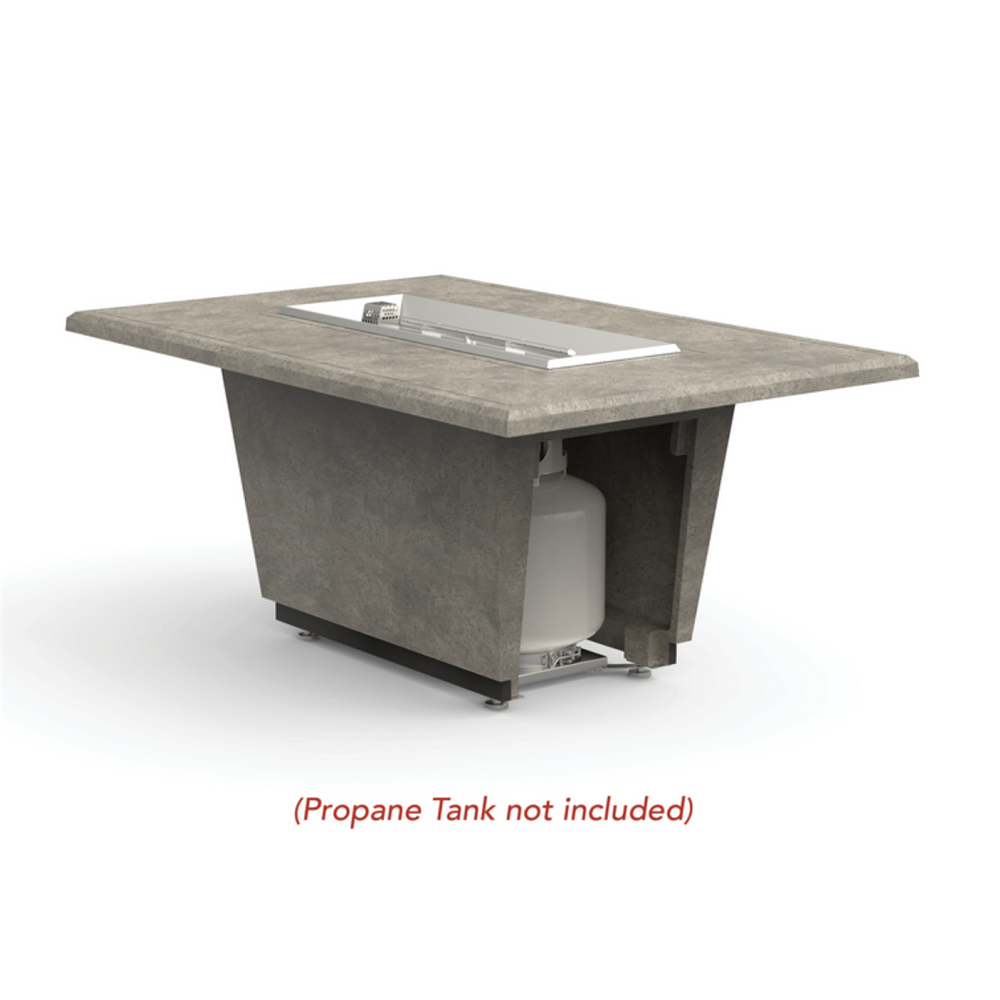 American Fyre Designs Propane Cosmopolitan Rectangle Firetable in Light Basalt view 2