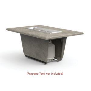 American Fyre Designs Propane Cosmopolitan Rectangle Firetable in Light Basalt view 2