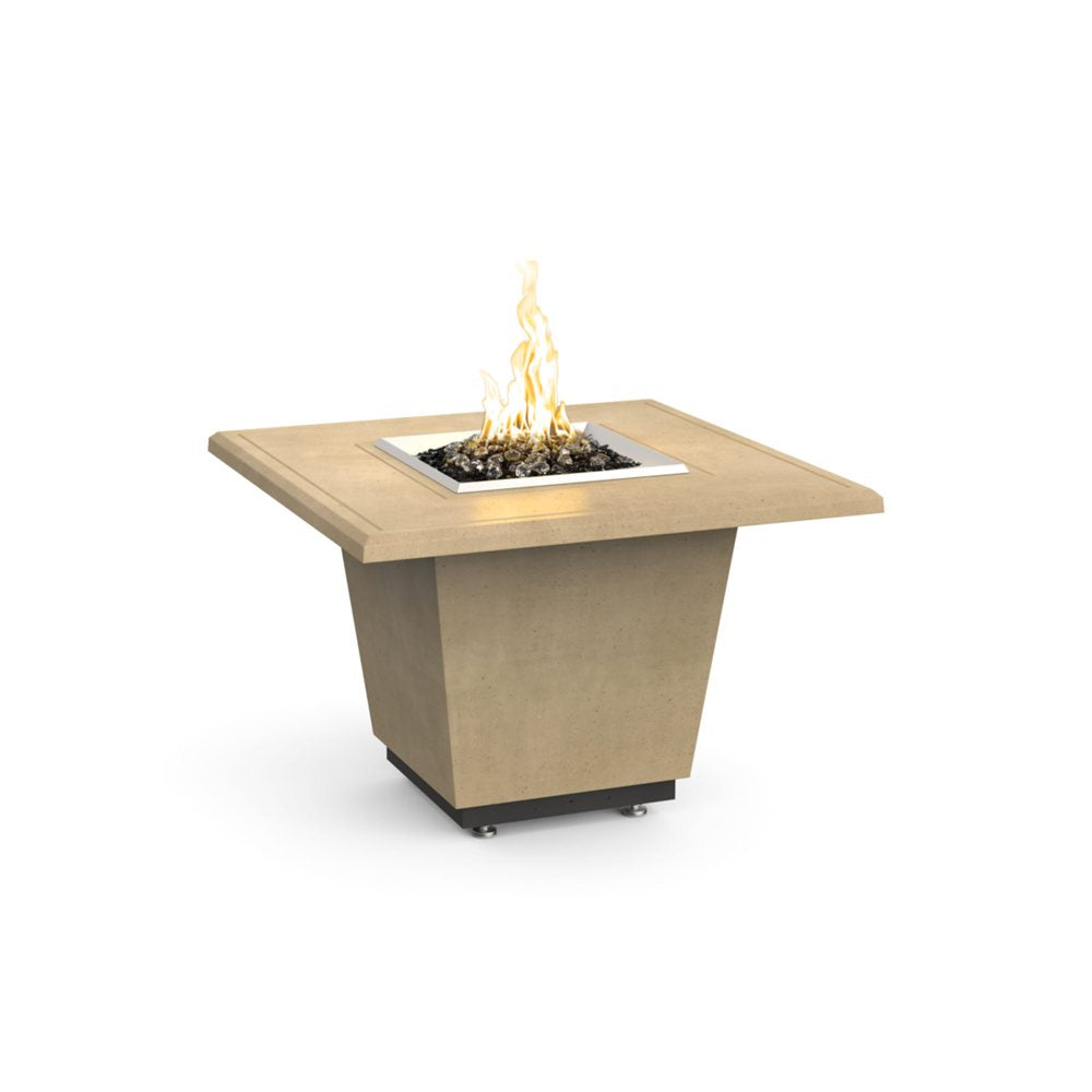 American Fyre Designs Propane Cosmopolitan Square Firetable in Cafe Blanco