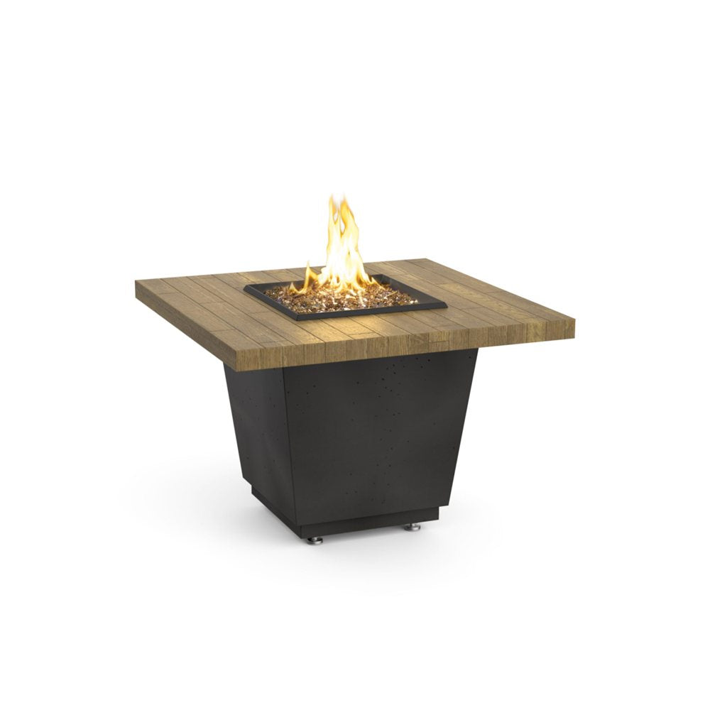 American Fyre Designs Natural Gas Reclaimed Wood Cosmopolitan Square in French Barrel Oak