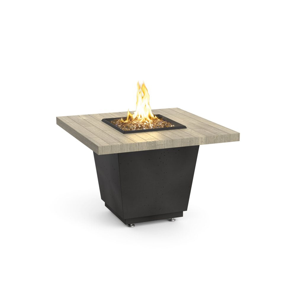 American Fyre Designs Natural Gas Reclaimed Wood Cosmopolitan Square in Silver Pine 640-BA-SP-H2NC