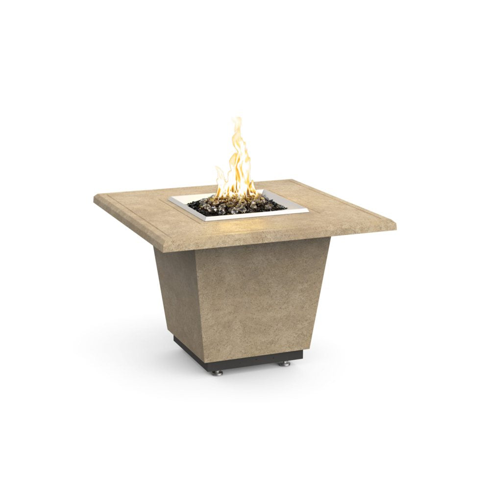 American Fyre Designs Natural Gas Cosmopolitan Square Firetable in Travertine