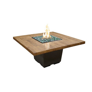 American Fyre Designs Natural Gas Cosmopolitan Square Dining Firetable in French Barrel Oak