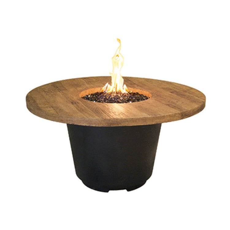 American Fyre Designs Natural Gas Reclaimed Wood Cosmopolitan Round in French Barrel Oak