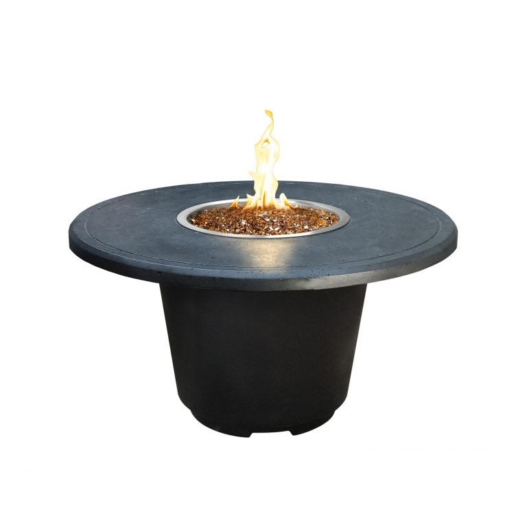 American Fyre Designs Natural Gas Cosmopolitan Round Firetable in Black Lava