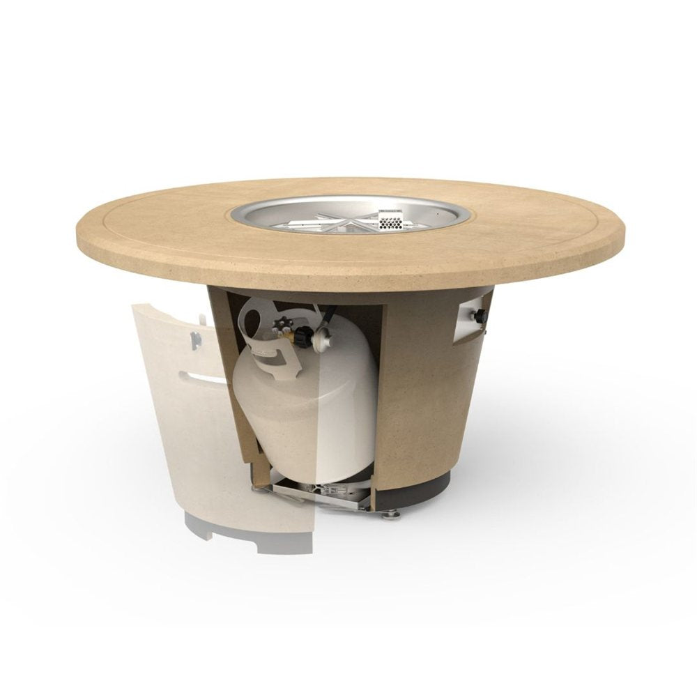 American Fyre Designs Propane Cosmopolitan Round Firetable in Light Basalt