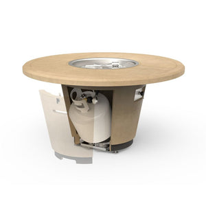 American Fyre Designs Propane Cosmopolitan Round Firetable in White Aspen