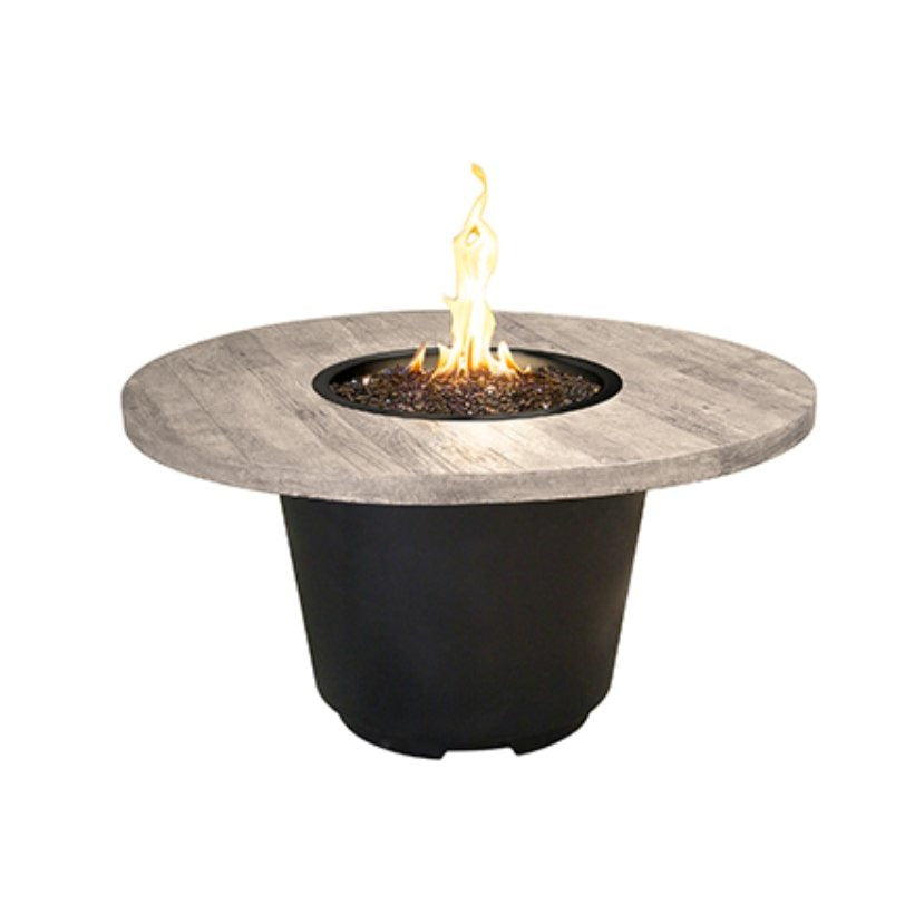 American Fyre Designs Natural Gas Reclaimed Wood Cosmopolitan Round in Silver Pine