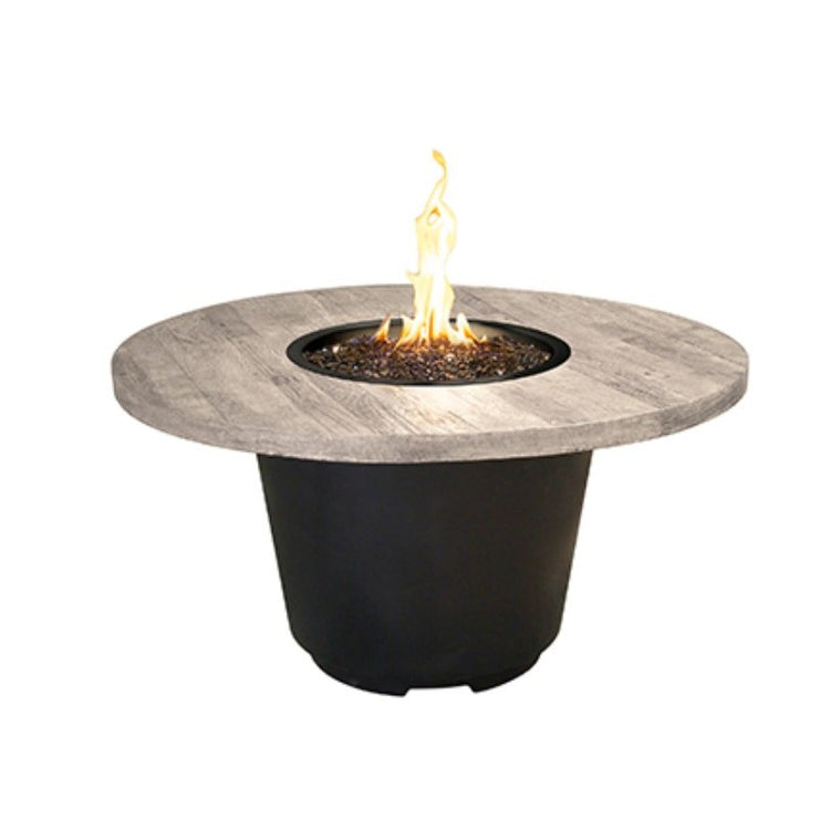 American Fyre Designs Natural Gas Reclaimed Wood Cosmopolitan Round in Silver Pine