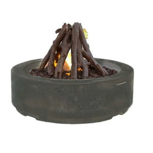 American Fyre Designs Propane 48" Louvre Round Fire Pit in Black Lava