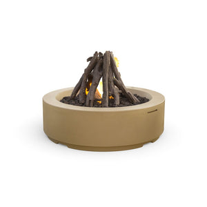 American Fyre Designs Natural Gas 48" Louvre Round Fire Pit in Dark Basalt