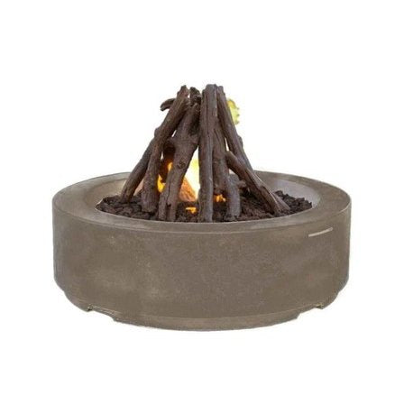 American Fyre Designs Natural Gas 48" Louvre Round Fire Pit in Smoke