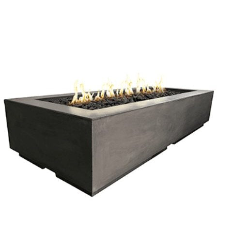 American Fyre Designs Propane Louvre Long Rectangle Fire Pit in Black Lava