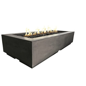 American Fyre Designs Propane Louvre Long Rectangle Fire Pit in Black Lava